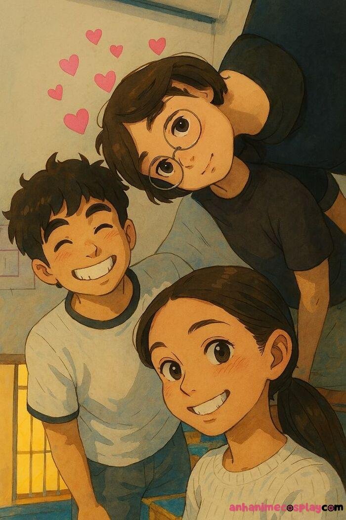 ảnh gia đình anime pinterest đáng yêu