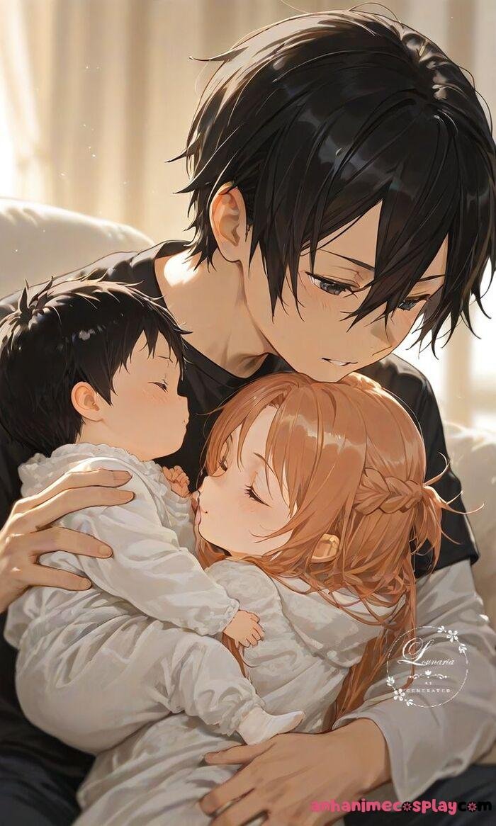 ảnh gia đình anime pinterest xinh