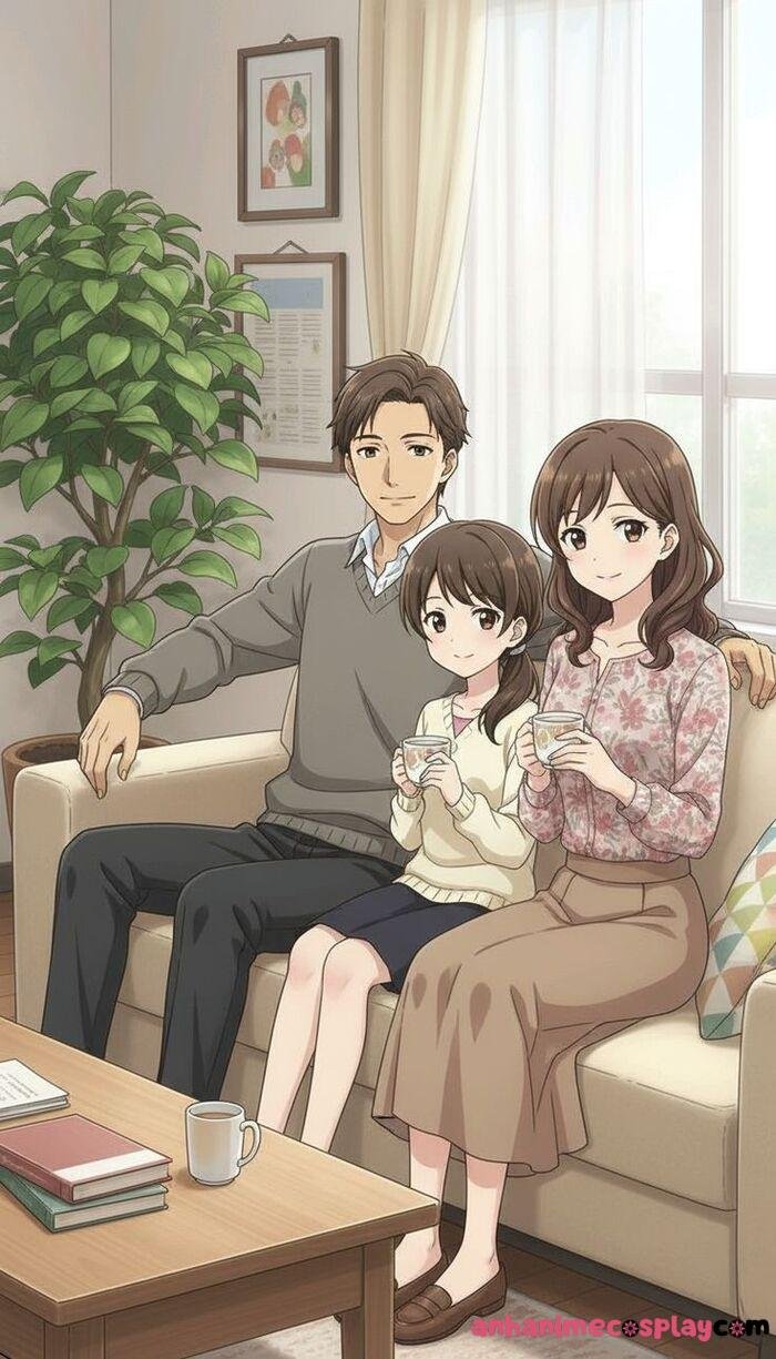 ảnh gia đình anime siêu cute đẹp