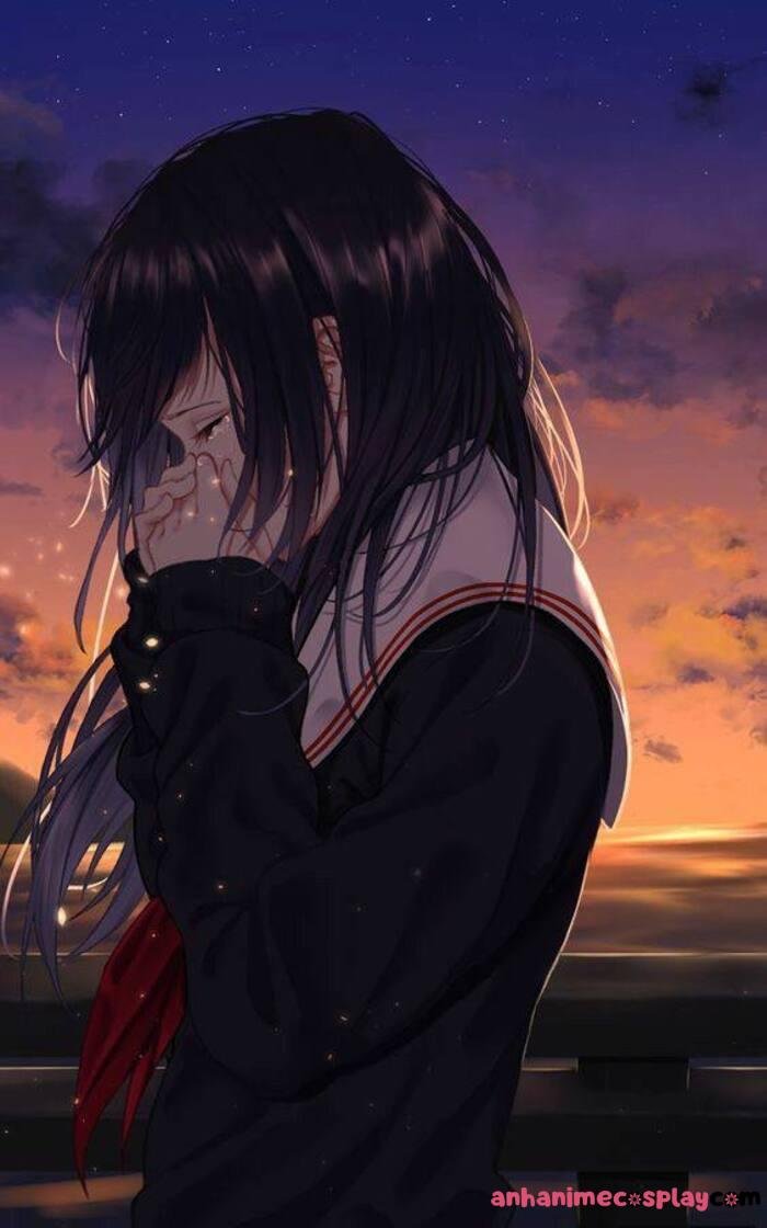 ảnh girl anime buồn về tình yêu full hd
