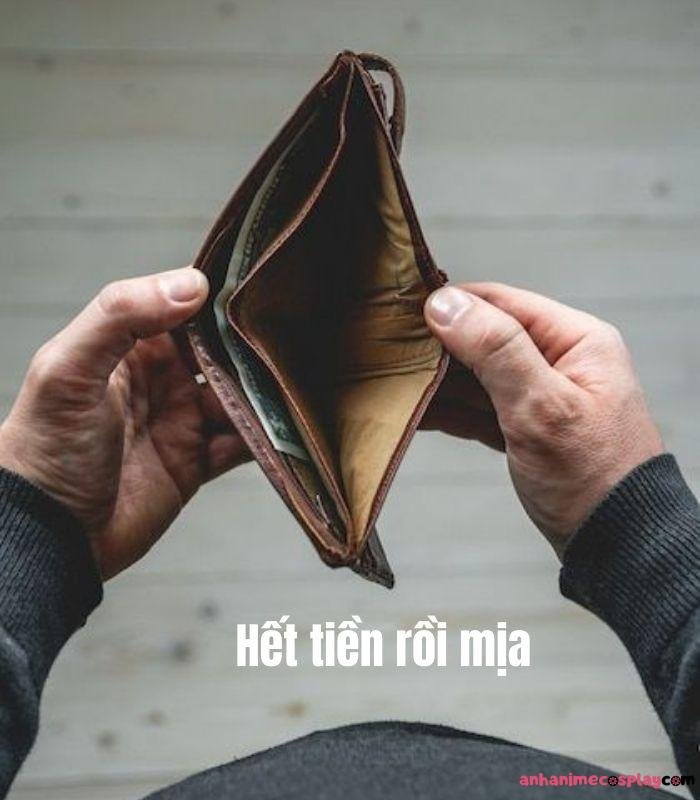 ảnh hết tiền meme ví trống