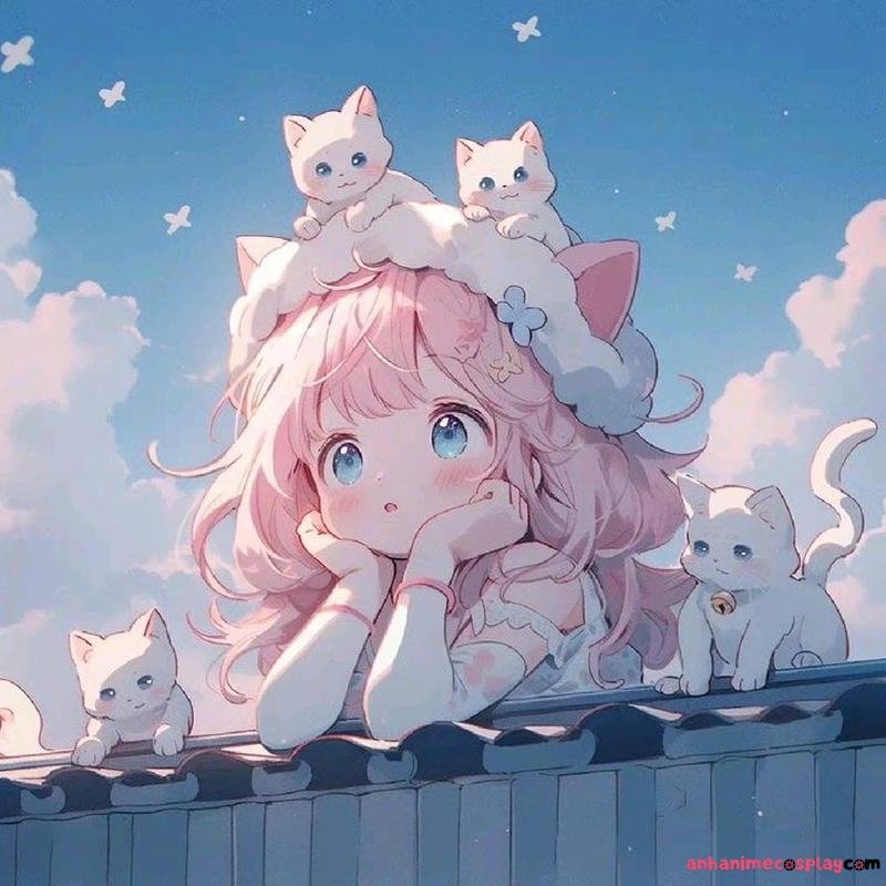ảnh mèo anime chibi cutee