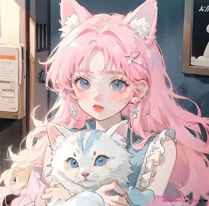 ảnh mèo anime cute xinh