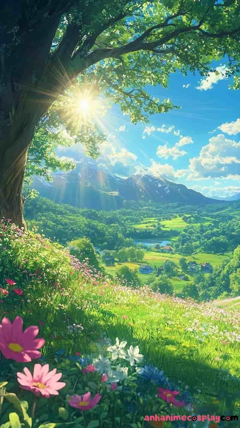 ảnh thiên nhiên anime 4k bình yên
