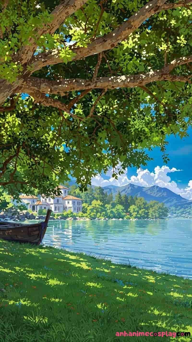 ảnh thiên nhiên anime 4k hồ
