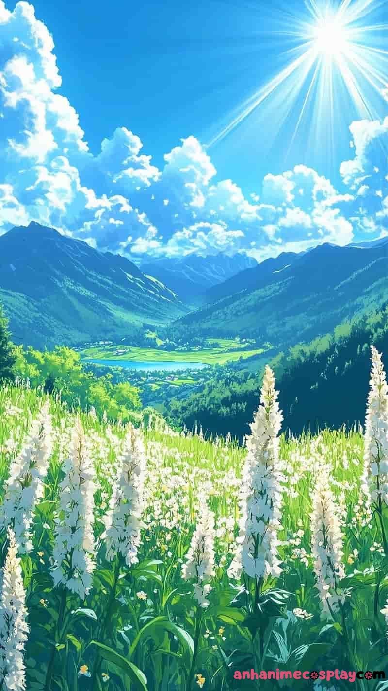 ảnh thiên nhiên anime 4k hoa