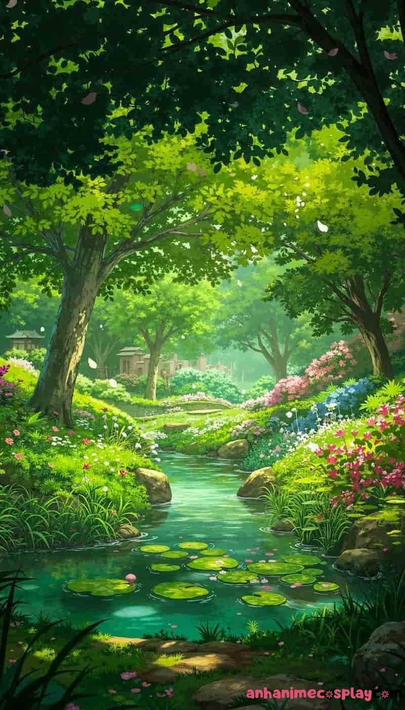 ảnh thiên nhiên anime 4k rừng đẹp