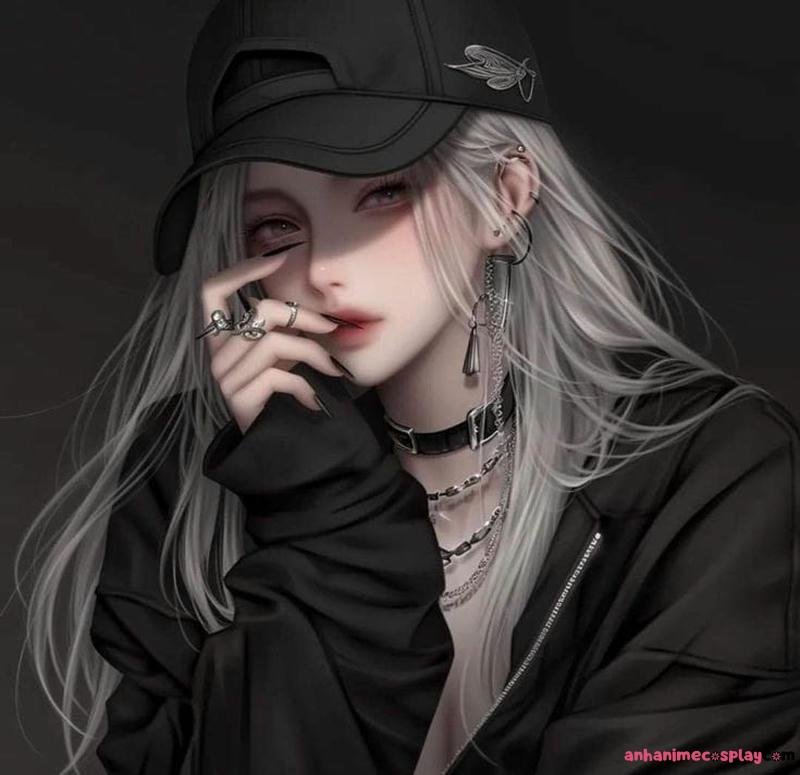 anime girl lạnh lùng cá tính mặc váy