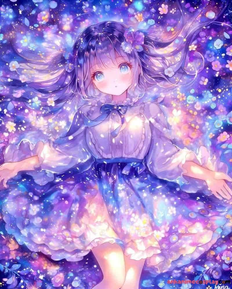 anime màu tím đẹp xinh