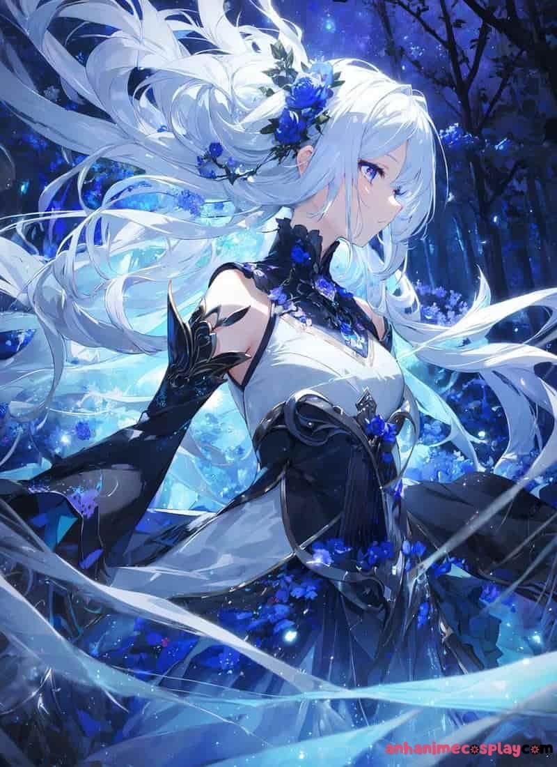 anime màu xanh dương hình