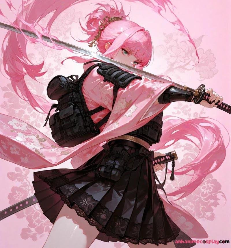 anime nữ cầm kiếm xinh đẹp