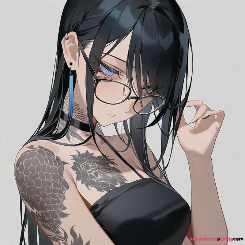 anime nữ đeo kính cá tính đẹp