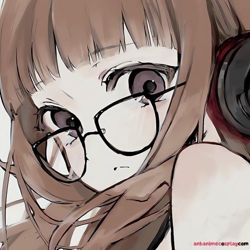 anime nữ đeo kính cực dễ thương