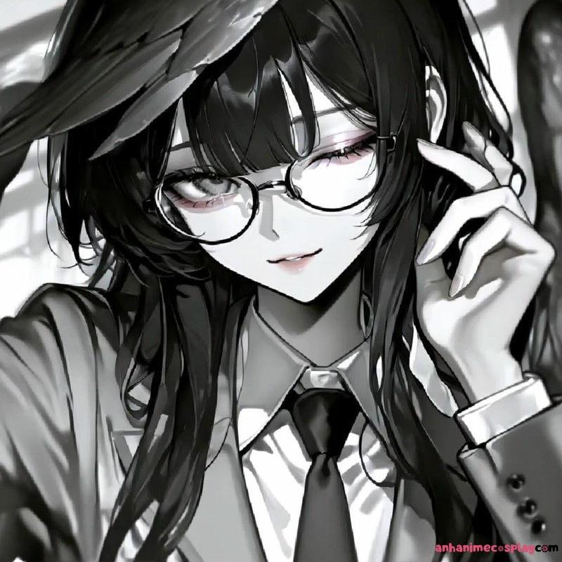 anime nữ đeo kính dễ mến