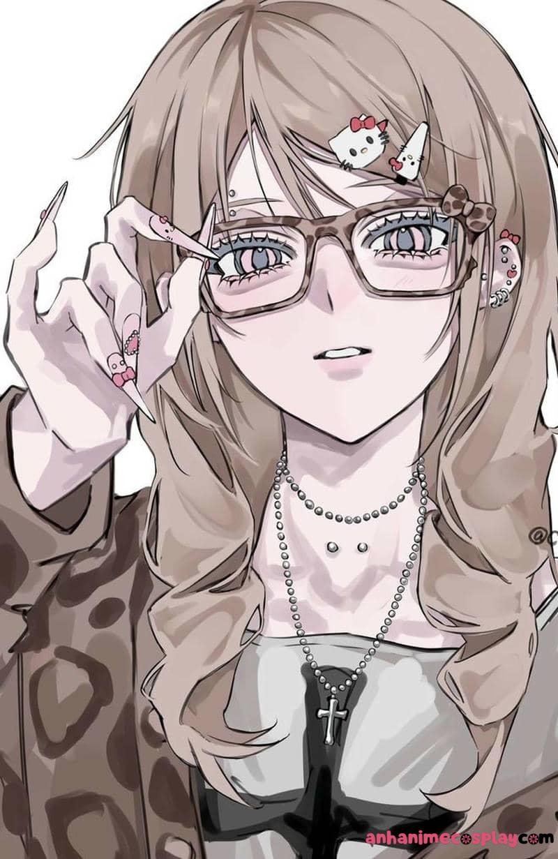 anime nữ đeo kính học đường