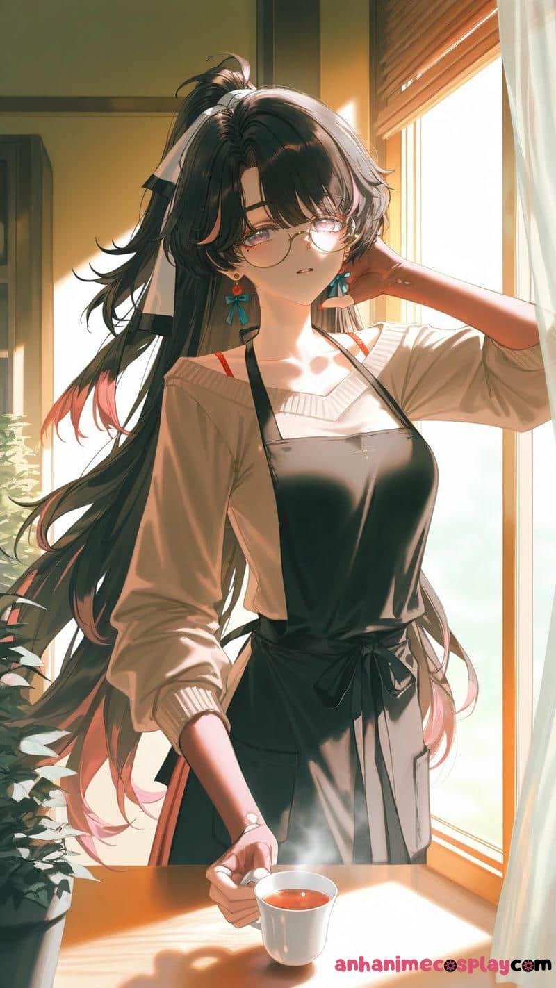 anime nữ đeo kính kawaii