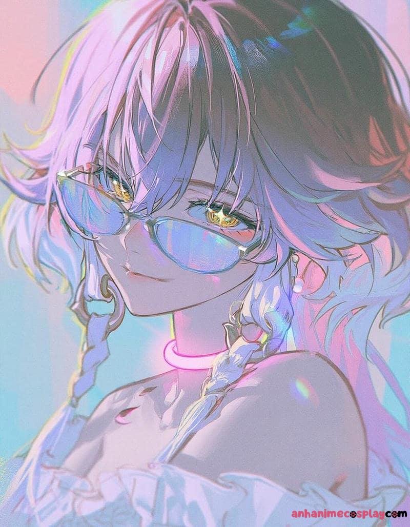 anime nữ đeo kính nổi bật