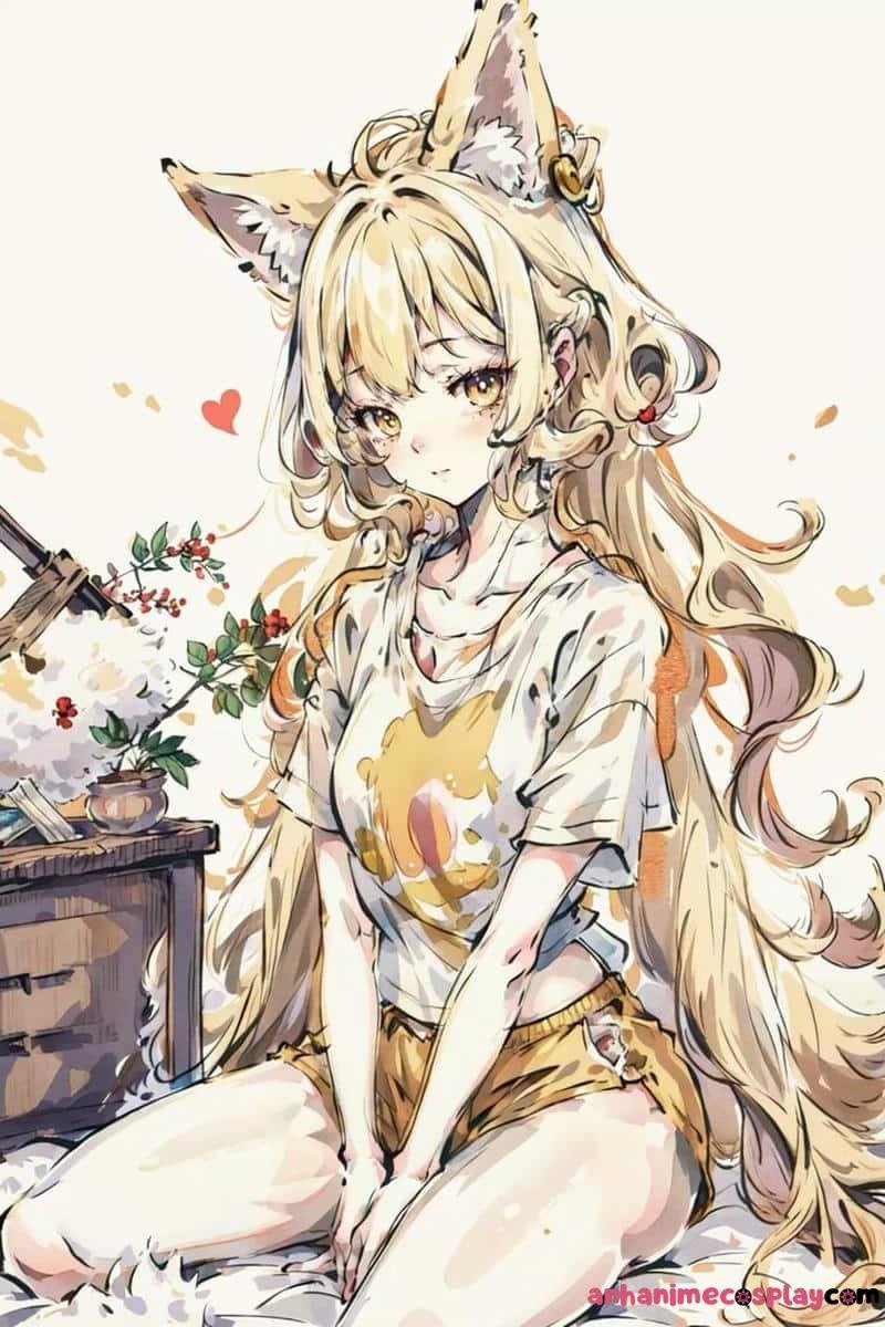 anime nữ tóc vàng đáng yêu