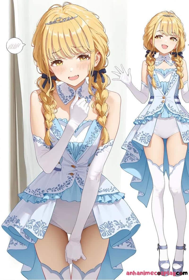 anime nữ tóc vàng lung linh