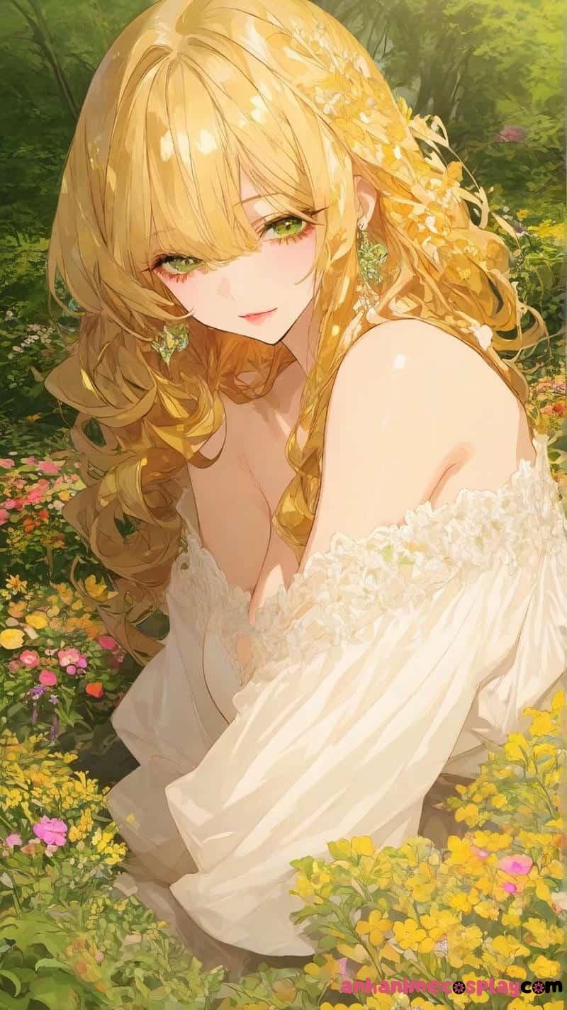 anime nữ tóc vàng ngầu