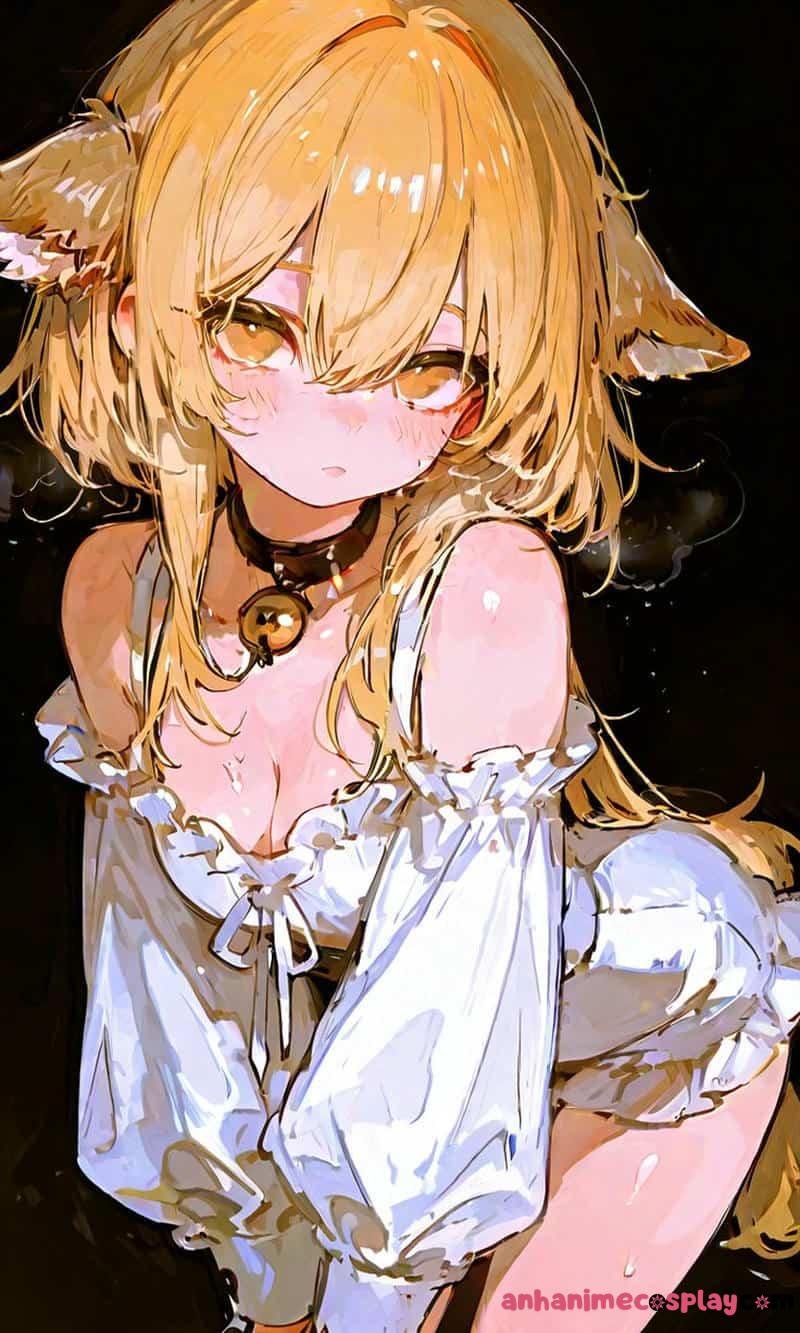 anime nữ tóc vàng quyến rũ xinh