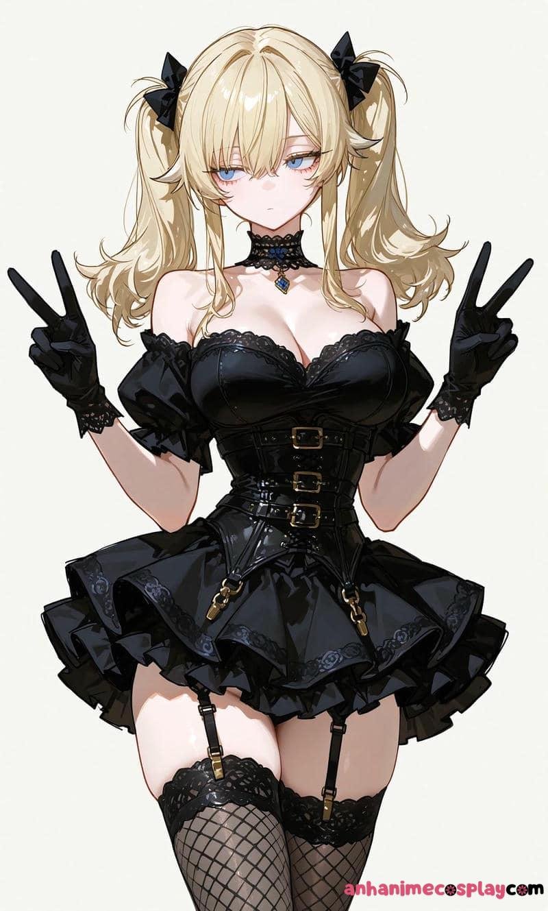 anime nữ tóc vàng quyến rũ