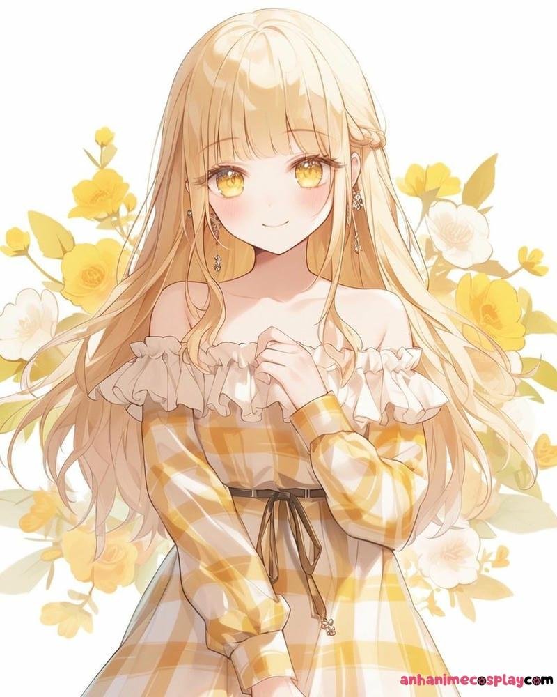 anime nữ tóc vàng tóc dài