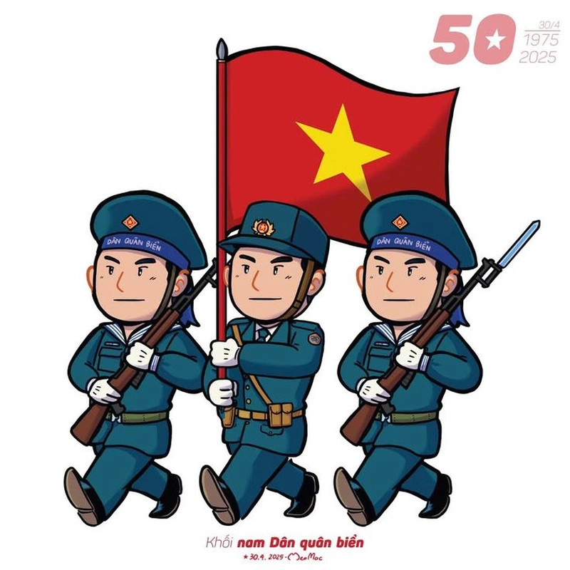 chibi mừng lễ 30 tháng 4