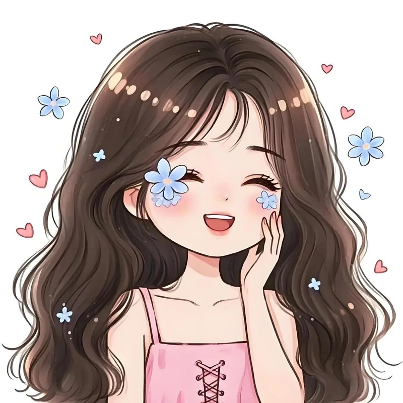 chibi nữ cute đơn giản