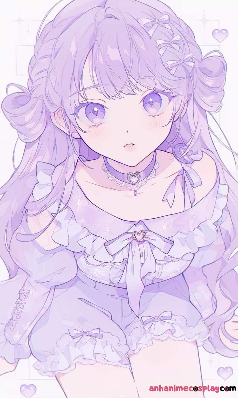 hình ảnh anime màu tím