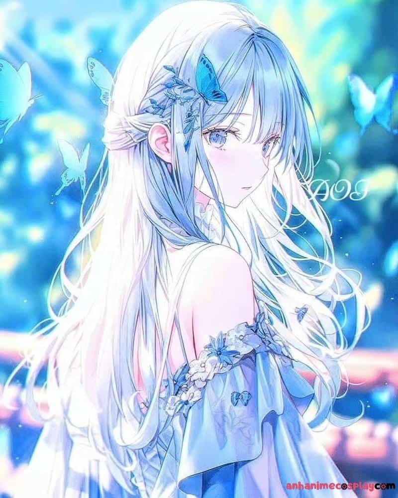 hình ảnh anime màu xanh dương