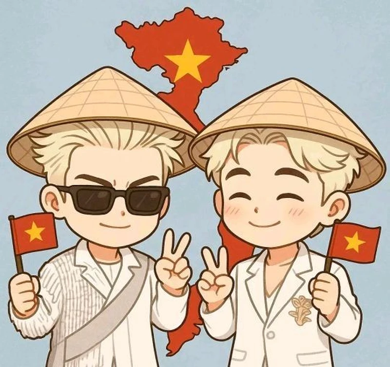 hình ảnh chibi cầm cờ việt nam độc đáo