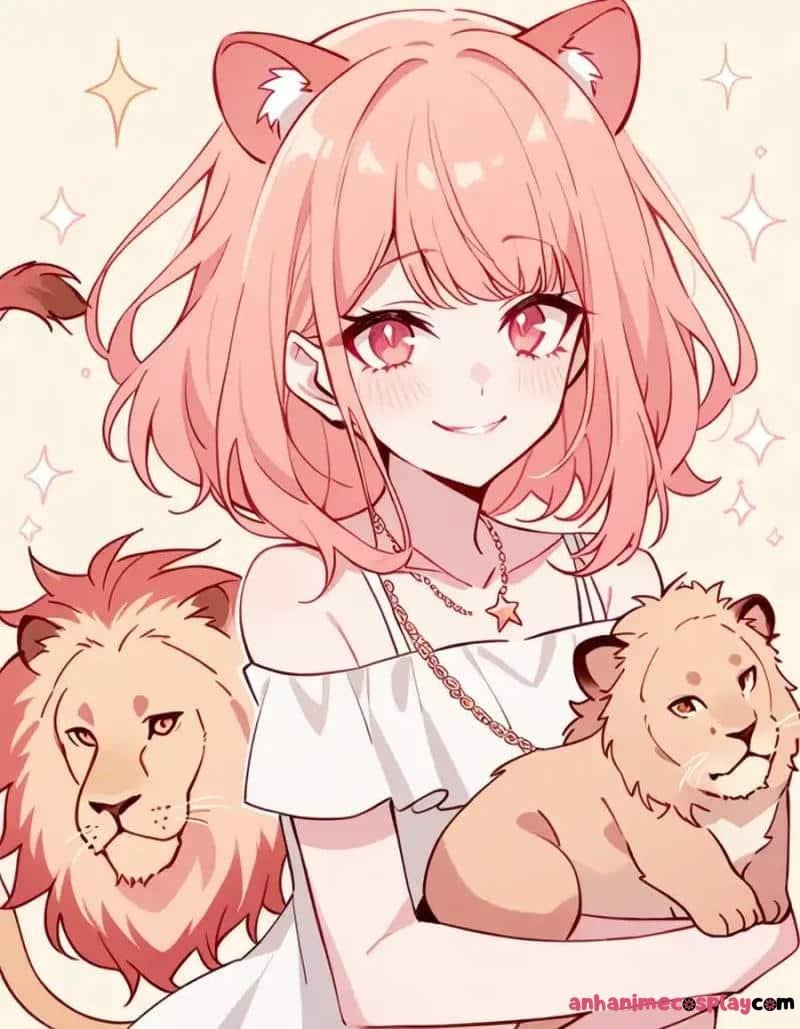 hình ảnh cung sư tử nữ anime cuteee
