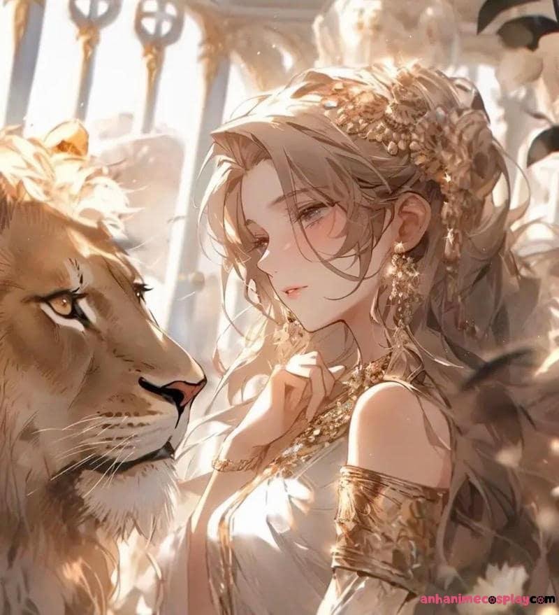 hình ảnh cung sư tử nữ anime tranh