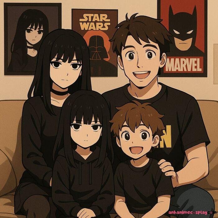 hình ảnh gia đình anime hd