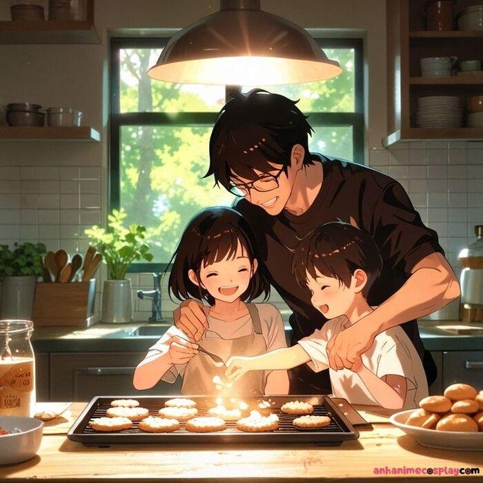 hình ảnh gia đình anime