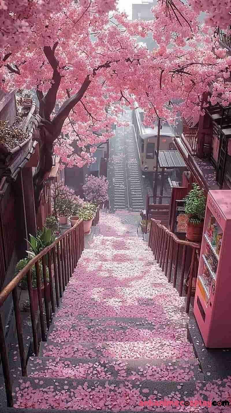 hình ảnh hoa anh đào anime cảnh