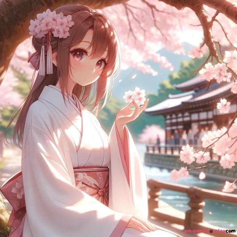 hình ảnh hoa anh đào anime dễ thương