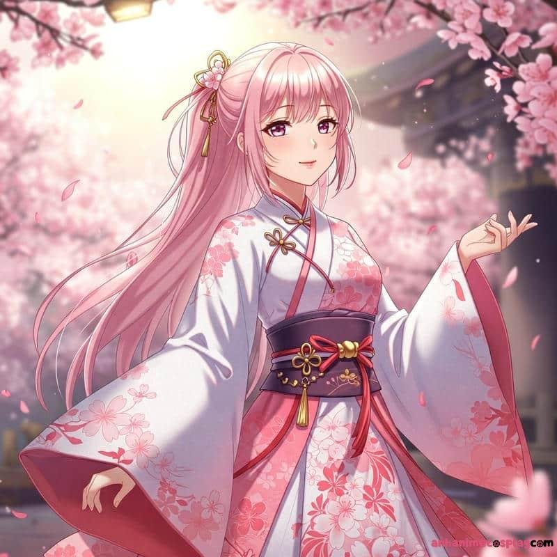 hình ảnh hoa anh đào anime gái nhật
