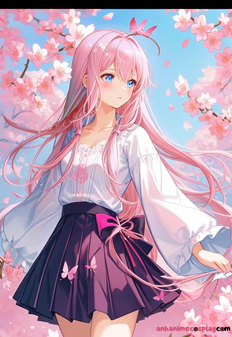 hình ảnh hoa anh đào anime gái xinh