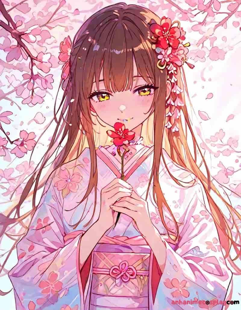 hình ảnh hoa anh đào anime gái xinhd dẹp