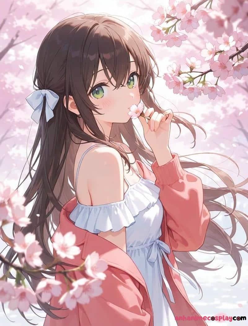 hình ảnh hoa anh đào anime nhẹ