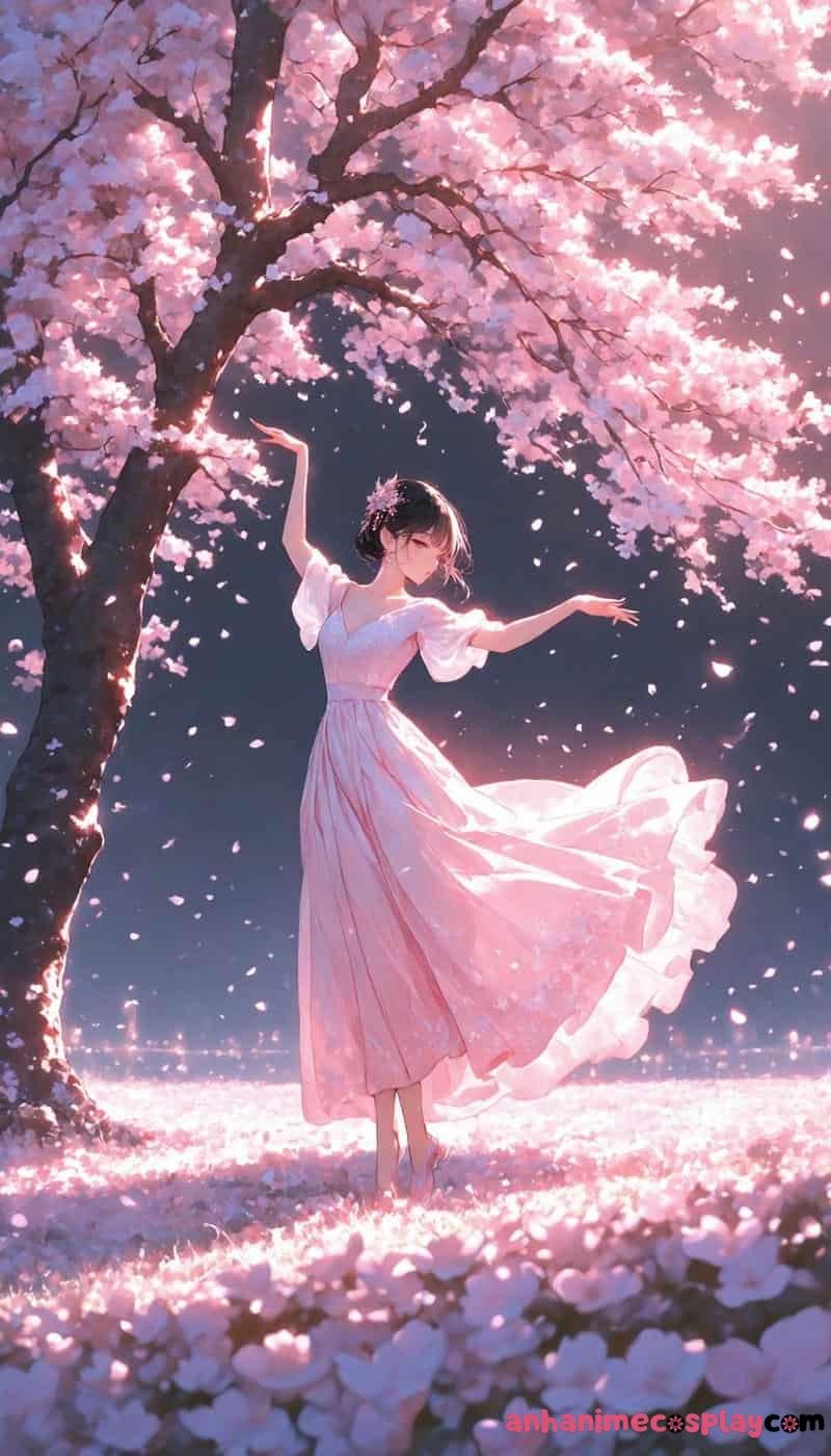 hình ảnh hoa anh đào anime thơ