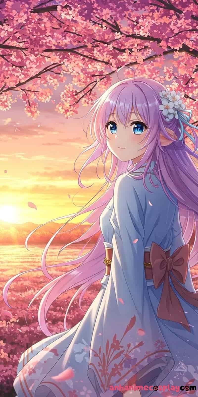 hình ảnh hoa anh đào anime xinh đẹp