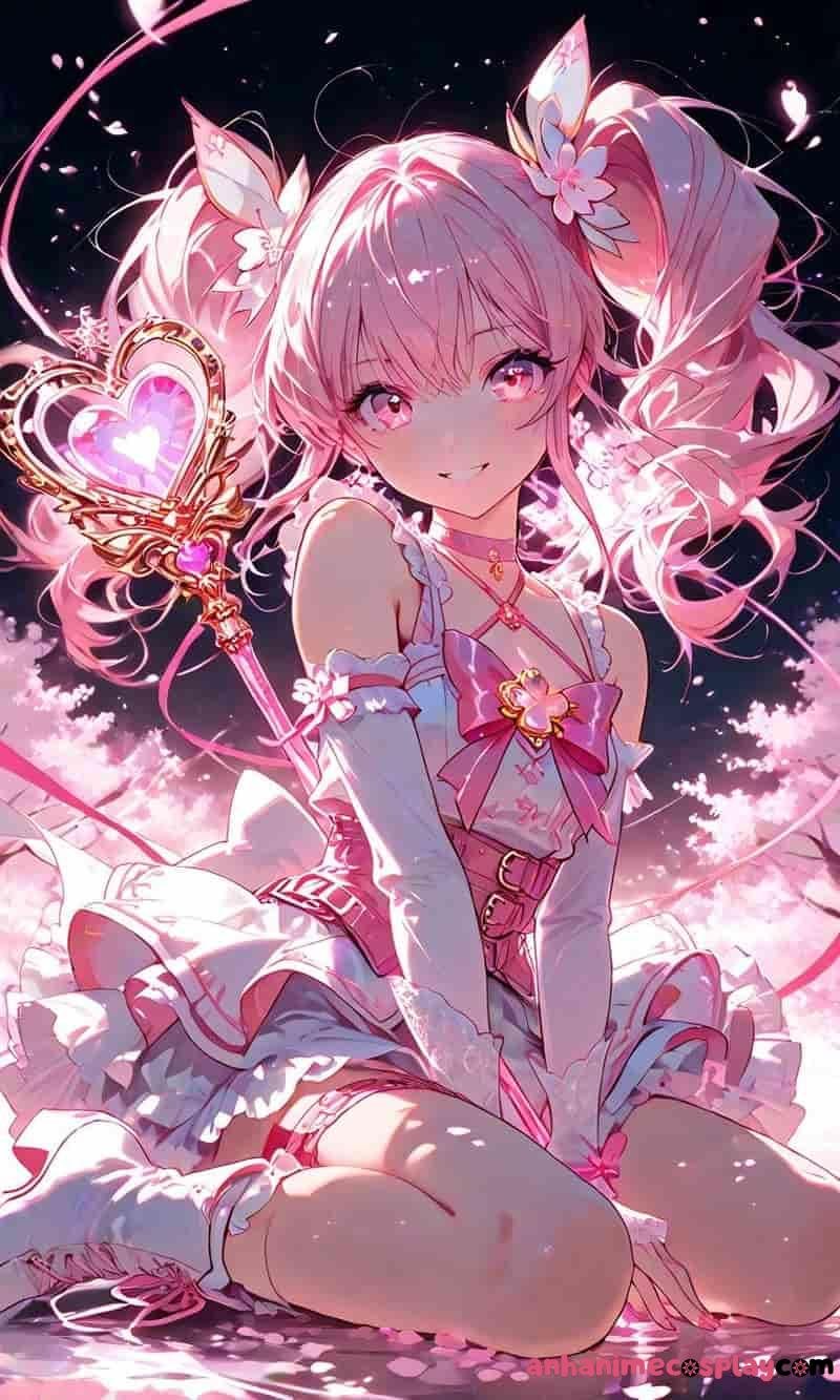 hình anime màu hồng