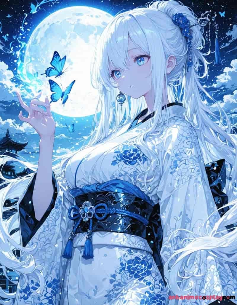 hình anime màu xanh dương