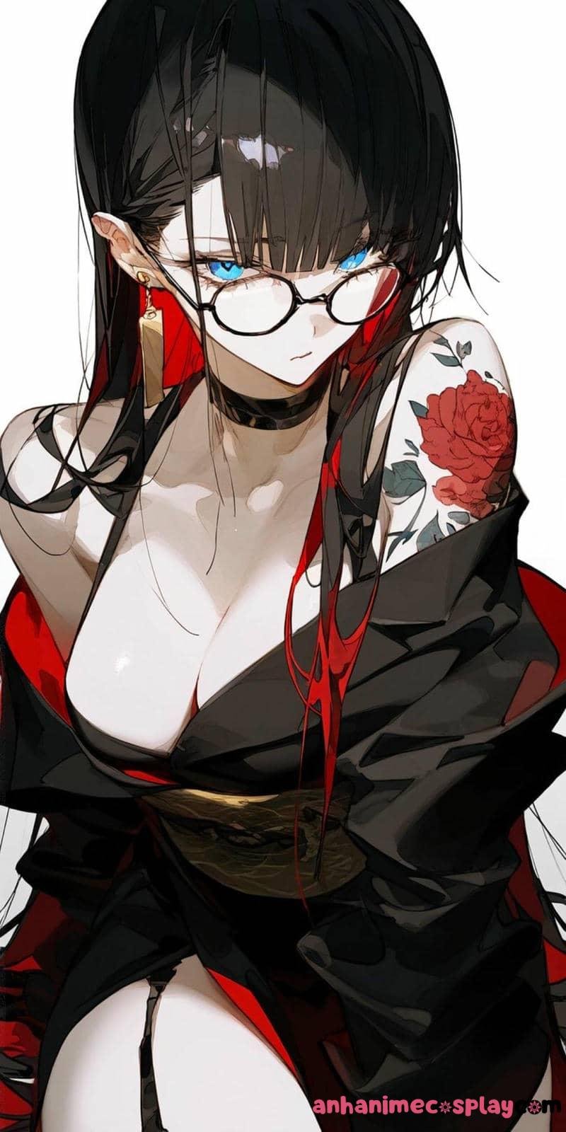 hình anime nữ đeo kính