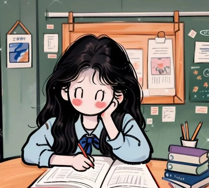hình chibi học sinh nữ cute dễ vẽ