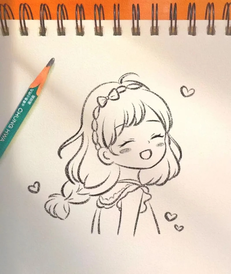 hình chibi nữ đáng yêu dễ vẽ