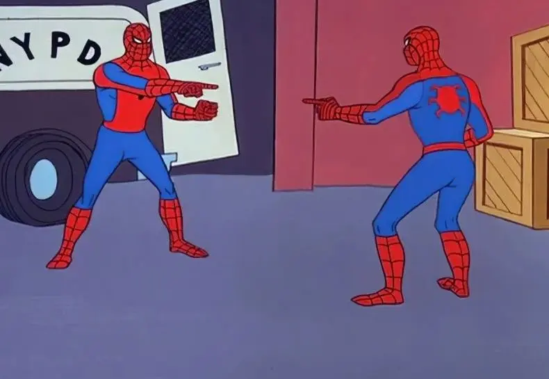 hình meme chỉ tay người nhện
